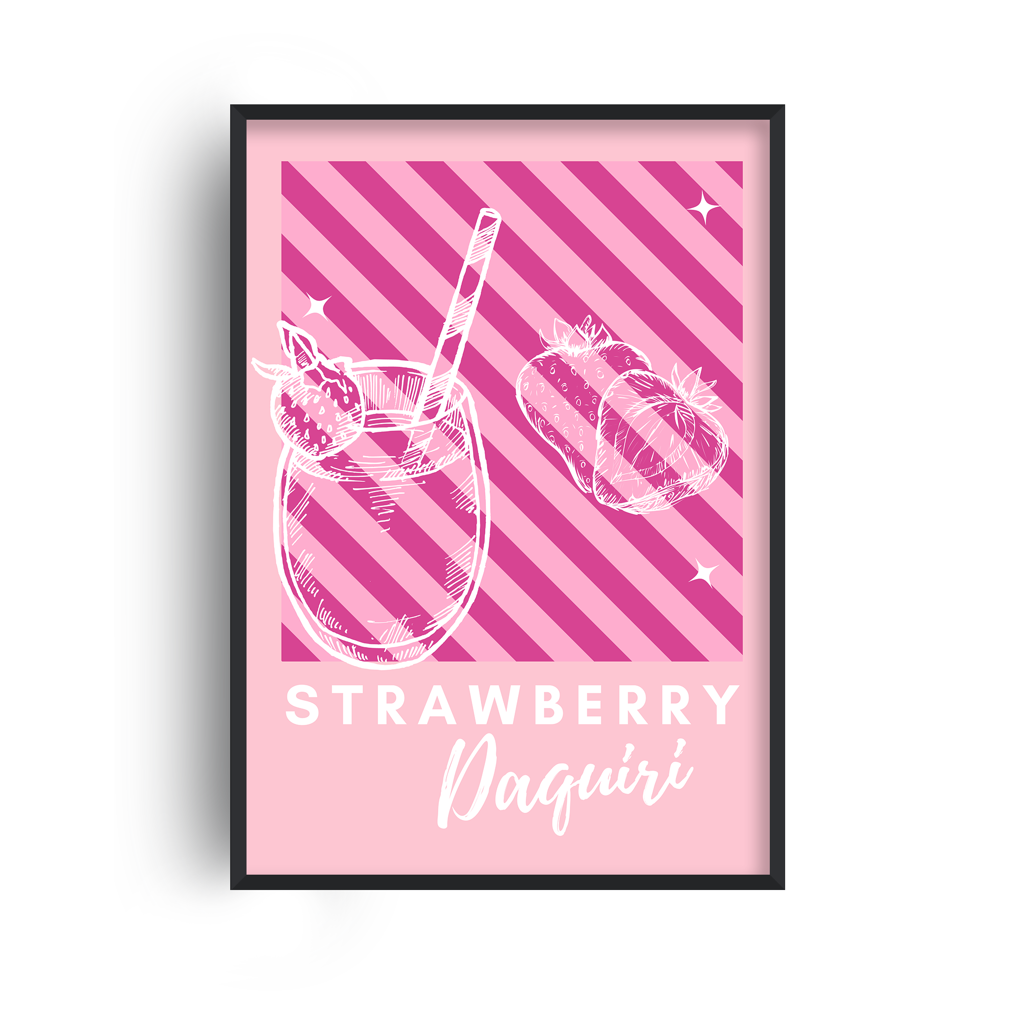 Strawberry Daiquiri Print | Cocktail Prints