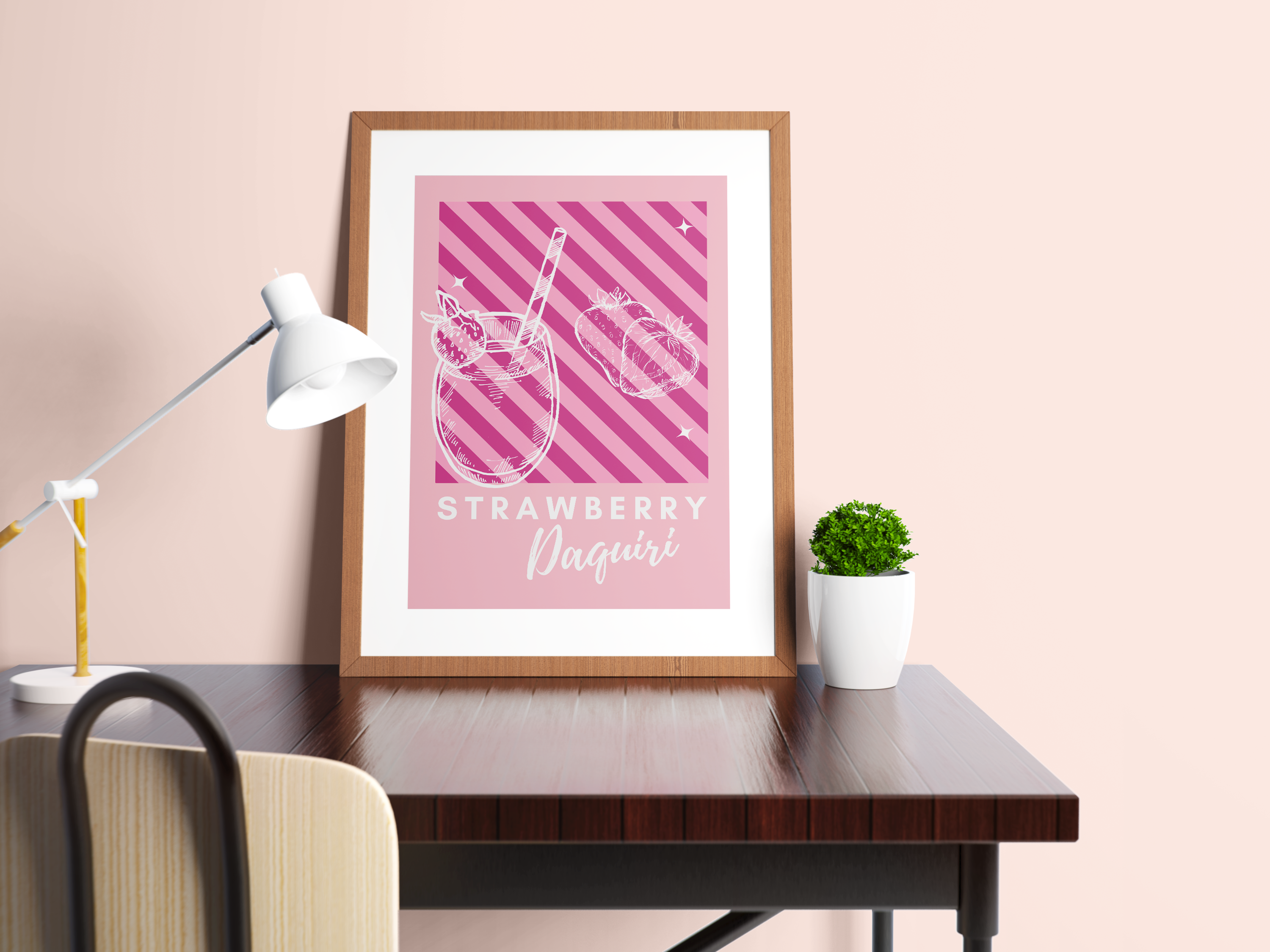 Strawberry Daiquiri Print | Cocktail Prints