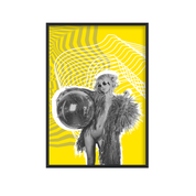 Sparkling Disco Ball Girl Print | Trendy Retro Poster