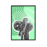 Sparkling Disco Ball Girl Print | Trendy Retro Poster