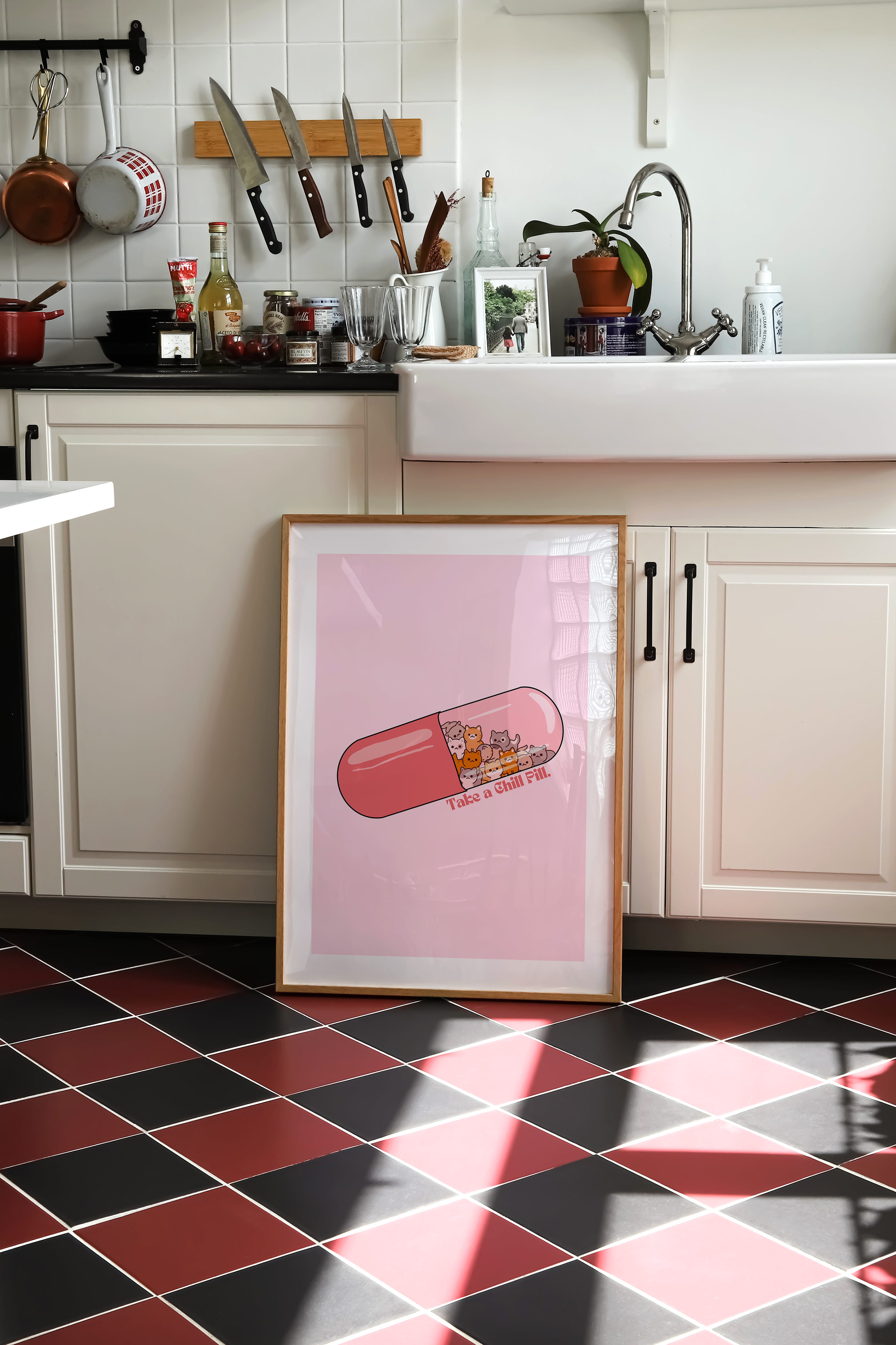 Take a Chill Pill Print | Cute Cats Print