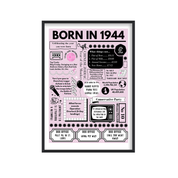 Born in 1944 Print - 80th Birthday Gift