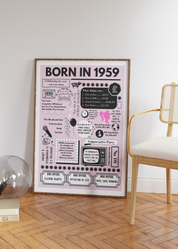 Born in 1959 Print - 65th Birthday Gift