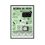 Born in 1959 Print - 65th Birthday Gift