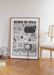 Born in 1964 Print - 60th Birthday Gift