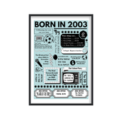 Born in 2003 Print - 21st Birthday Gift