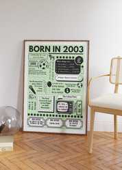 Born in 2003 Print - 21st Birthday Gift