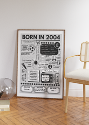 Born in 2004 Print - 20th Birthday Gift