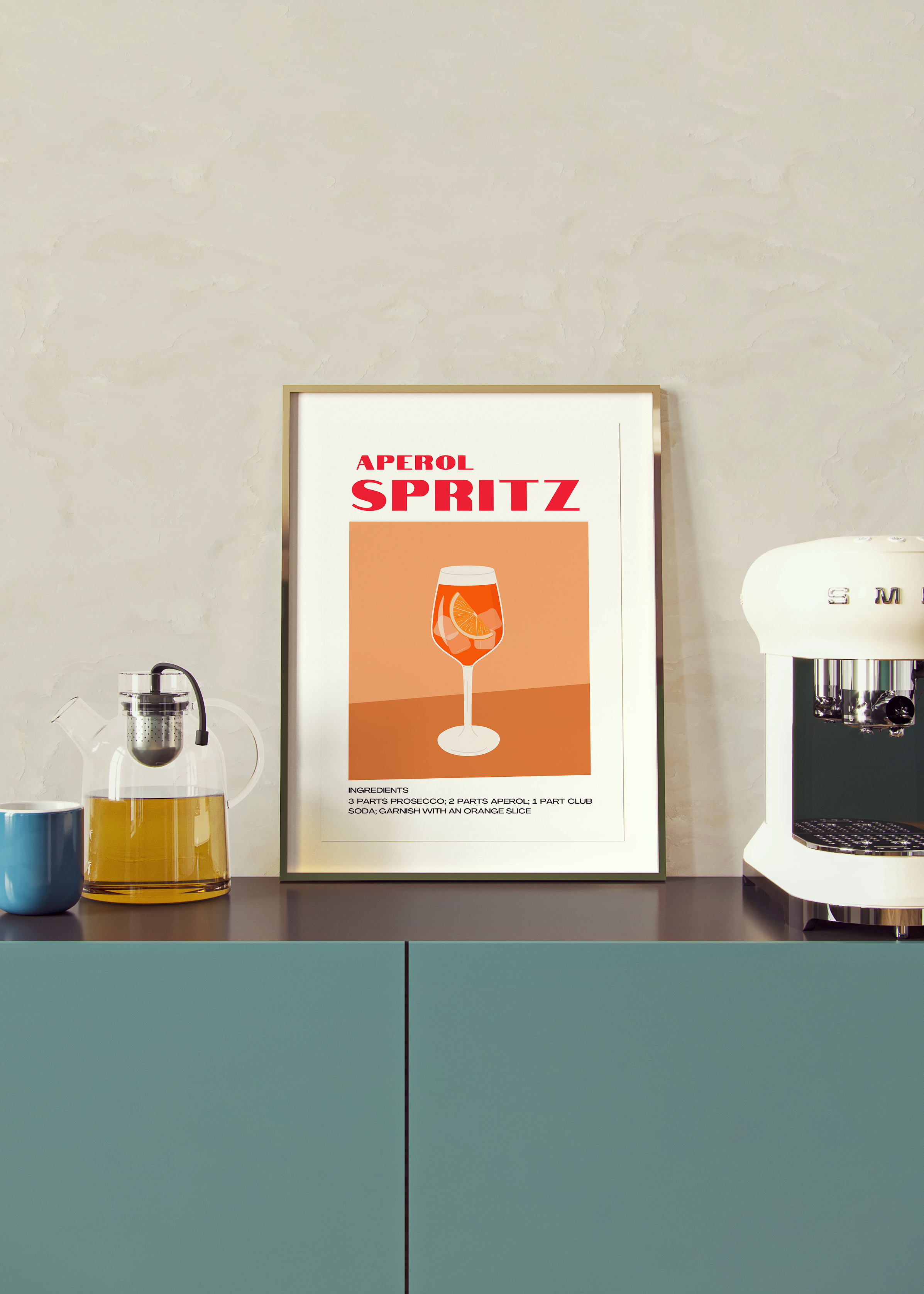 Aperol Spritz Print | Cocktail Prints